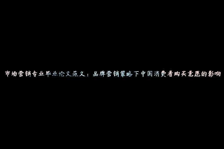 市场营销专业毕业论文范文：品牌营销策略下中国消费者购买意愿的影响